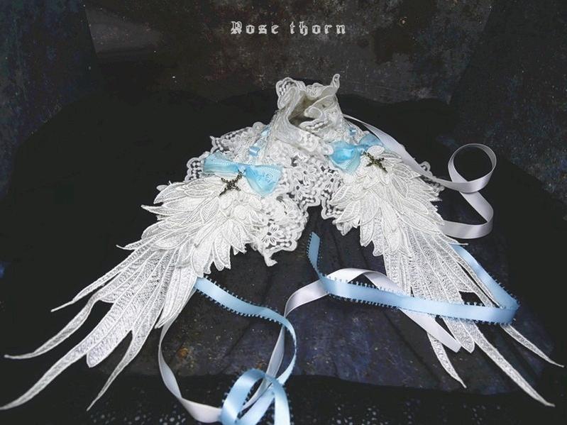 Rose Thorn - Angel Wings - Embroidered Crafted Headband Elegant Lolita Hair Accessories