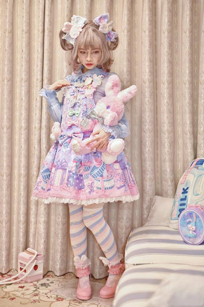 Yukine's Box - Macaron Lolita Cute Stripe Socks