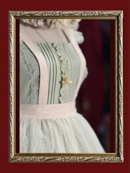 Tiny Garden - Nocturne Reminiscence - Elegant Lolita JSK Dress Multi-Wear Apron Dress Set