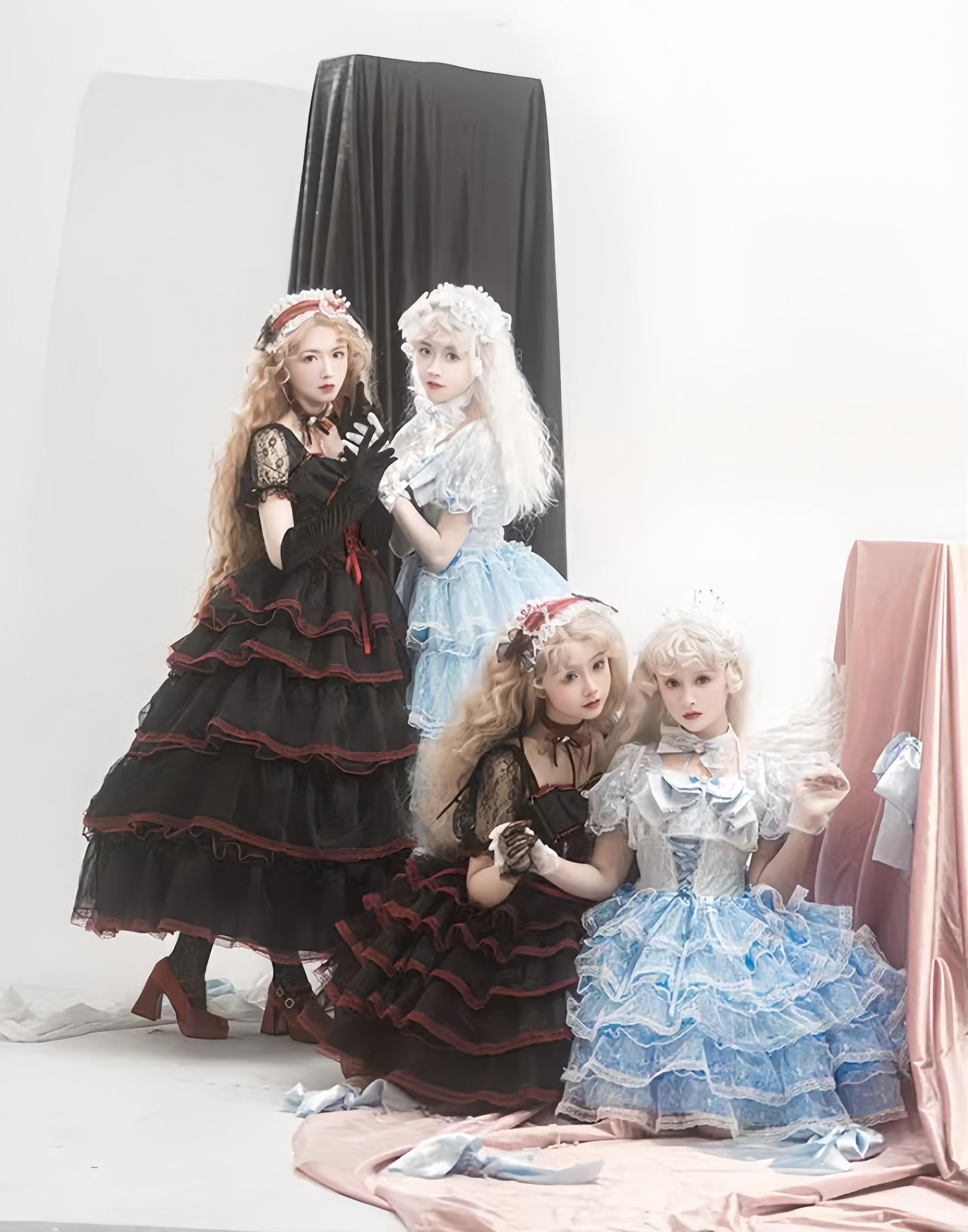 Daydream Whisper - Shisan District - Wedding Lolita OP Suit with Angel Demon Wings