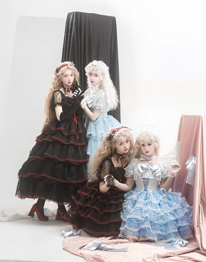 Daydream Whisper - Shisan District - Wedding Lolita OP Suit with Angel Demon Wings