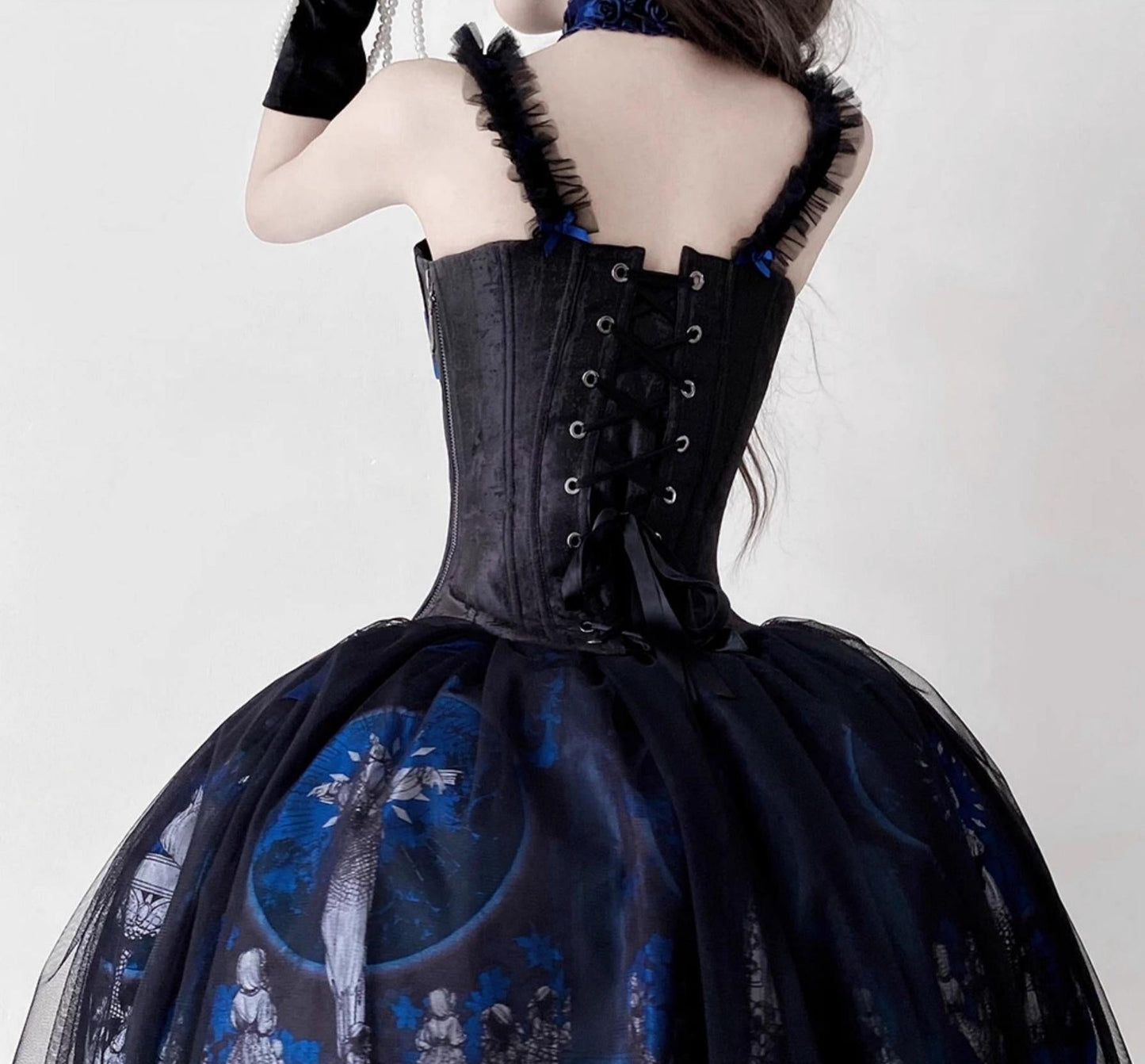 Caged Bird Hotel - Eclipsed Moon Gallery - Plus Size Halloween Gothic Lolita Skirt & Bodice Set