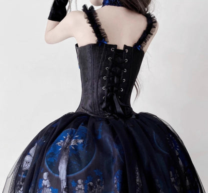 Caged Bird Hotel - Eclipsed Moon Gallery - Plus Size Halloween Gothic Lolita Skirt & Bodice Set