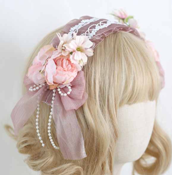 Xiaogui - Elegant Lolita Floral Lace Handmade Headband