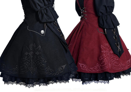 Wuyuzhe - Dragoon Knight 1.0 Version - Western Fantansy Style Suit Embroidery Dress Set Double-Sided Vest