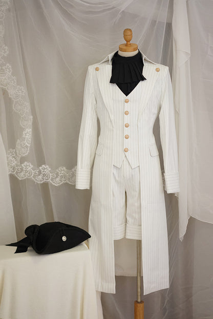 La Pomme - Ouji Lolita Stripes Middle Length Shorts