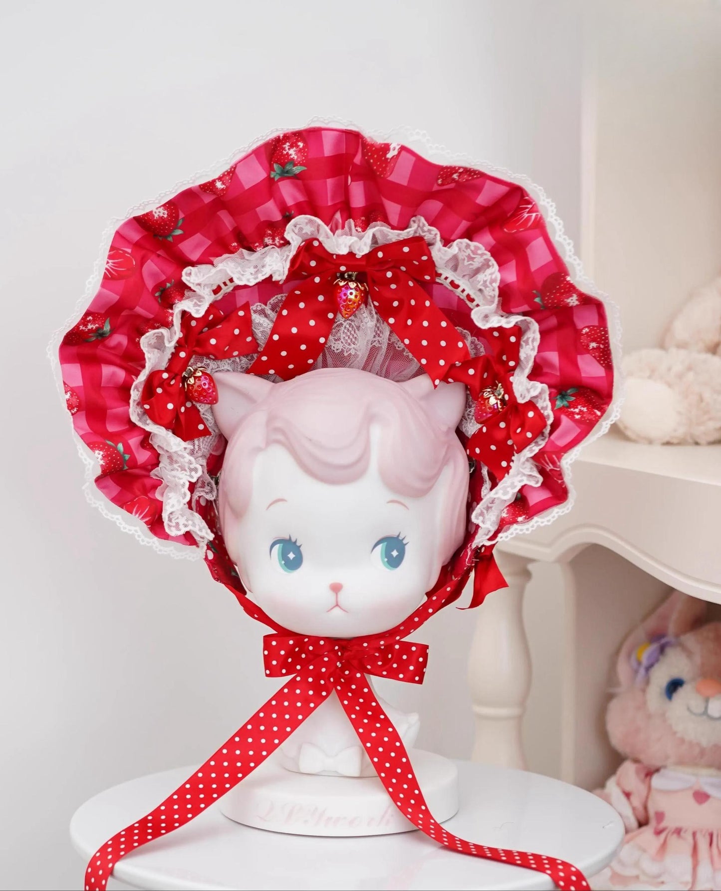 Mengfuzi - Strawberry - Sweet Lolita BNT Strawberry Print Detachable Sleeves