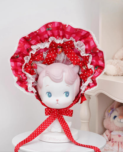 Mengfuzi - Strawberry - Sweet Lolita BNT Strawberry Print Detachable Sleeves
