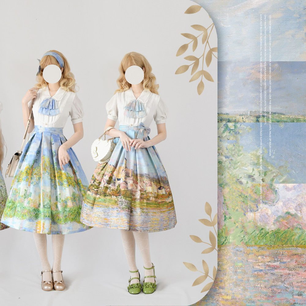 Forest Wardrobe - Daily Lolita SK, Retro Classic Monet Oil Painting