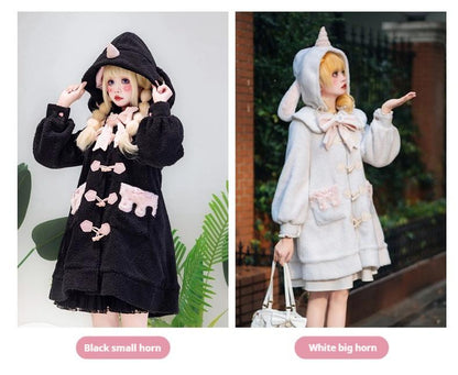 Forest Fluorescent Carps - Sweet Lolita Winter Coat Unicorn and Rabbit Ear Coat