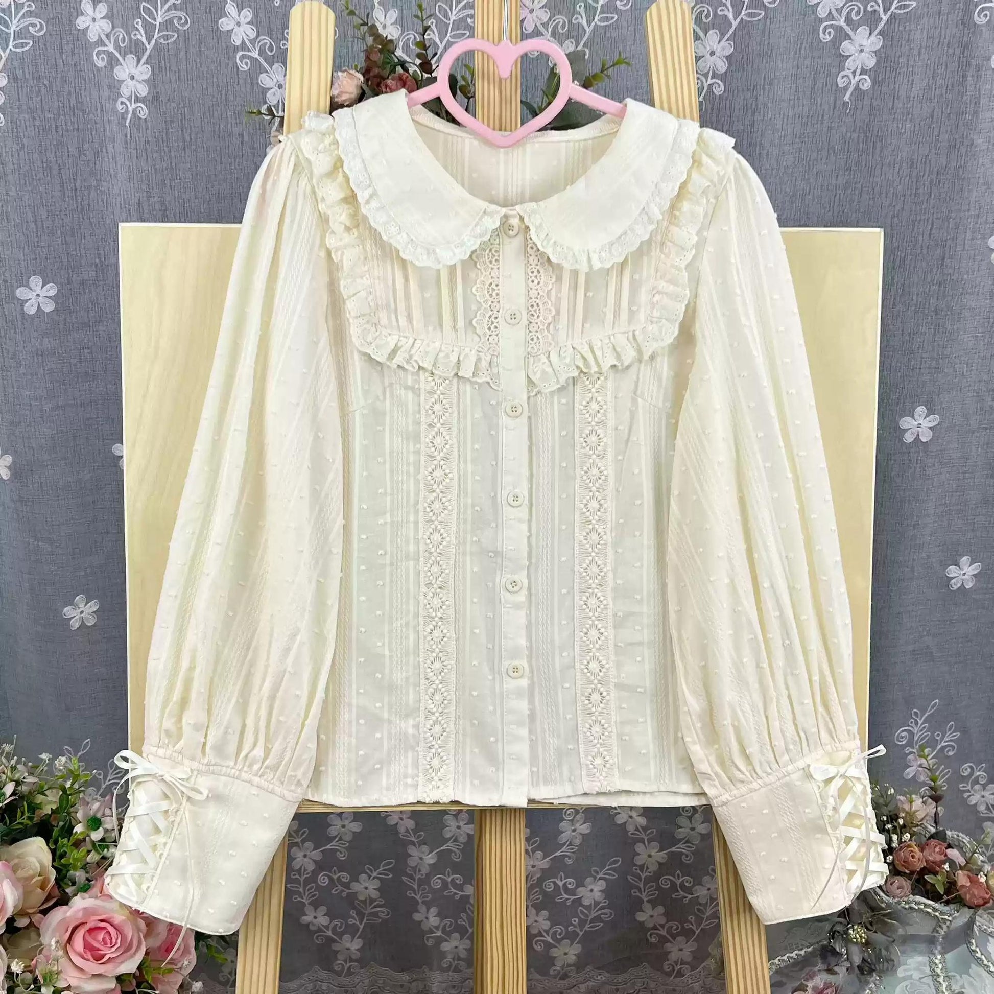 DMFS Lolita - Sweet Lolita Blouse Cotton Summer Short Sleeve Shirt