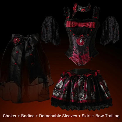 Caged Bird Hotel - Eclipsed Moon Gallery - Plus Size Halloween Gothic Lolita Skirt & Bodice Set