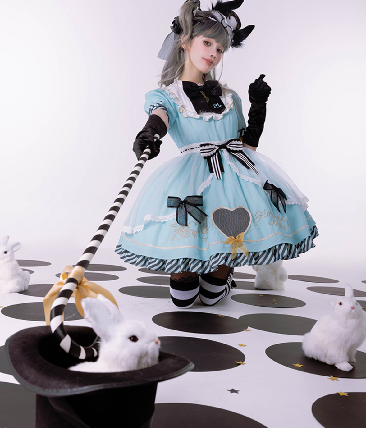 Confession Balloon - Alice in Wonderland - IP Collab Sweet Lolita OP Dress and KC