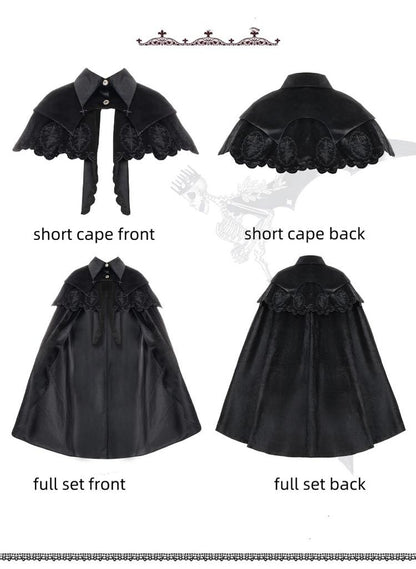 With Puji - Pilgrim - Black Gothic Lolita Cape, Detachable 2-Piece