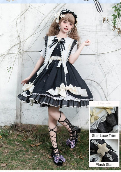 Forest Fluorescent Carps - Sleep Star - Sweet Lolita OP Dress, Long / Short Sleeve