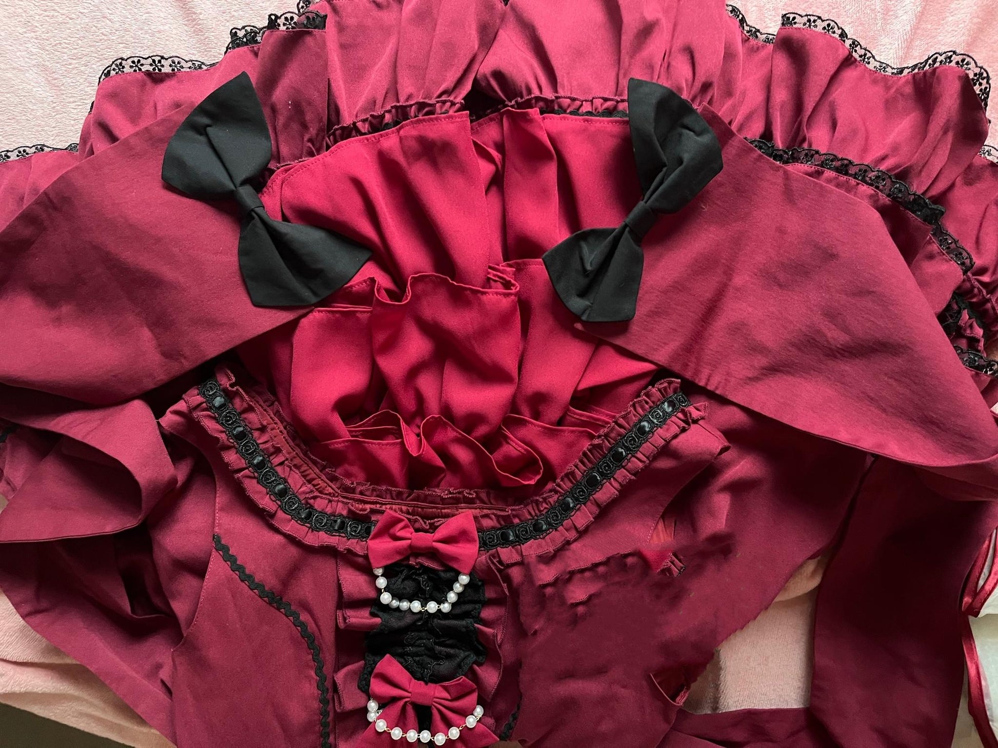 Catlow Rabbit - Black Lolita Doll OP/JSK with Adjustable Elasticity