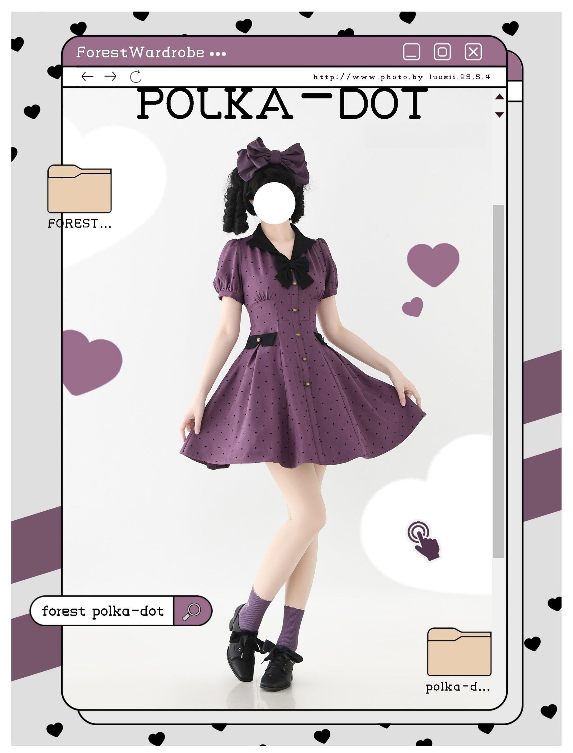 Forest Wardrobe - Forest Polka-Dot - Classic Lolita OP Dress With Polka Dots & Pockets
