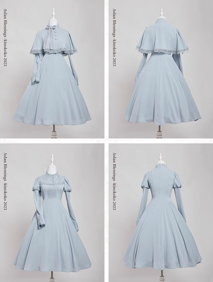 KINOKOKO - Aslan Blessings - Classic Lolita OP Seven-panel Slim Fit Dress with Cape