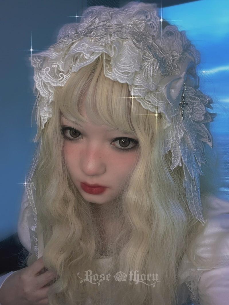 Rose Thorn - Angel Wings - Embroidered Crafted Headband Elegant Lolita Hair Accessories