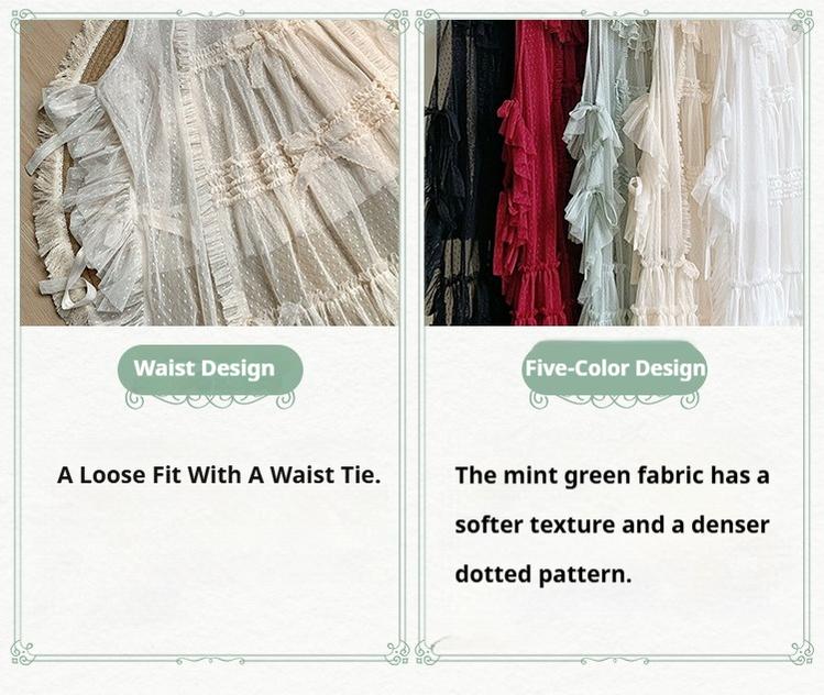 With PUJI - Letters and Poetry - Classic Lolita Tulle Over-Skirt for Summer