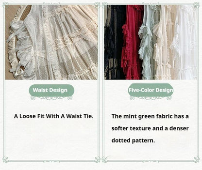 With PUJI - Letters and Poetry - Classic Lolita Tulle Over-Skirt for Summer