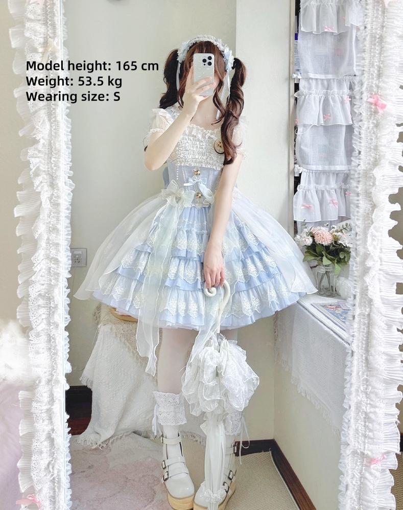 ZhiJinYuan - Tears of the Rose - Sweet Lolita JSK Mini Lolita Ballet Short Dress