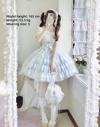 ZhiJinYuan - Tears of the Rose - Sweet Lolita JSK Mini Lolita Ballet Short Dress