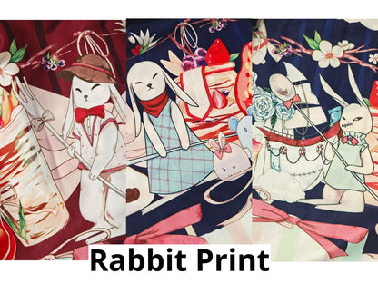 Magic Tea Party - Kawaii Cotton Lolita SK With Bunny & Cosmic Cat Prints