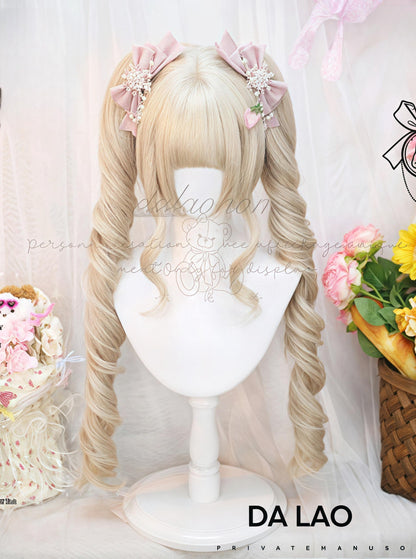 Dalao Home - Daily Lolita Wig with Roman Roll Twins Tails Multi Color
