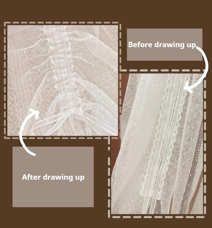 ThinkFly - Pleated Heart - Elegant Lolita Petticoat with Dotted Gauze Hem