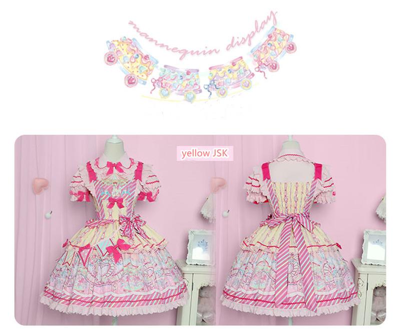 Letters from Unknown Star - Candy Park - Sweet Lolita Print Jumper Dress