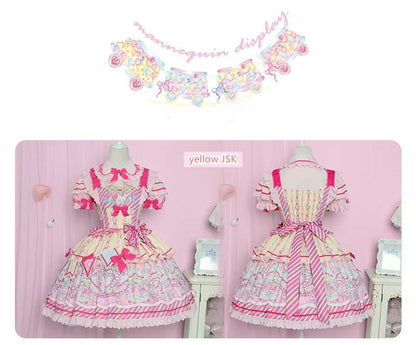 Letters from Unknown Star - Candy Park - Sweet Lolita Print Jumper Dress