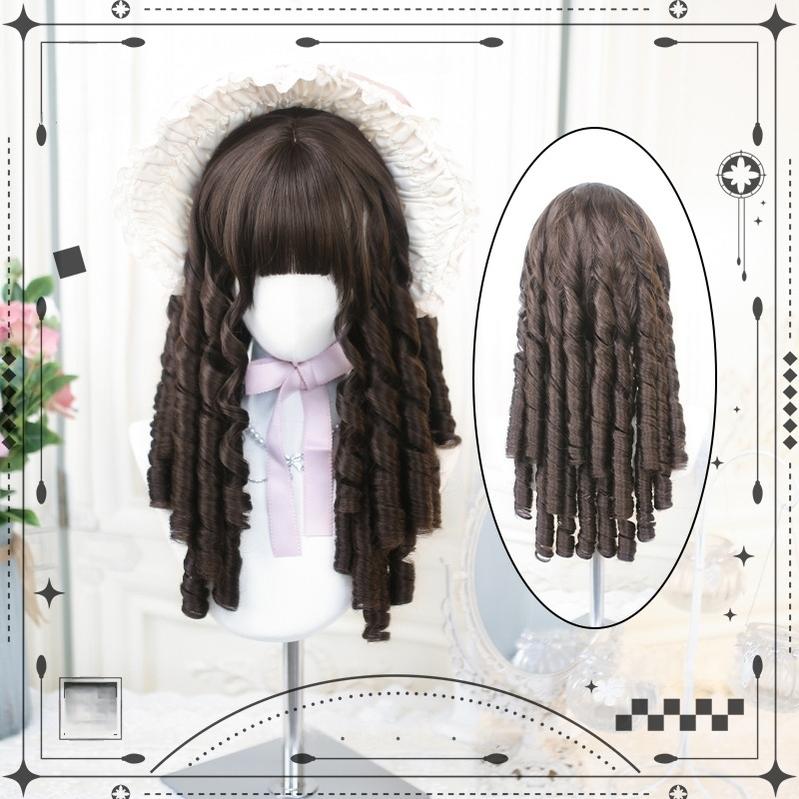 Dalao Home - Classic Brown Lolita Wig with Roman Roll