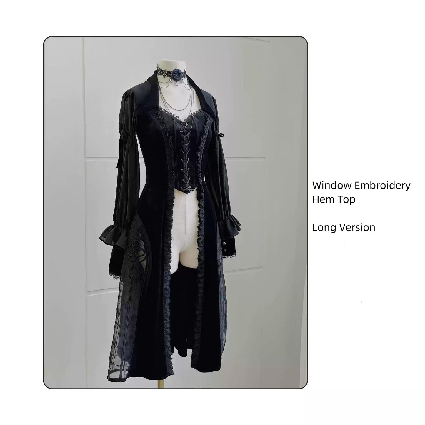 SUSIN - Night Traveler - Classic and Elegant Gothic Dress with Colorful Window Prints