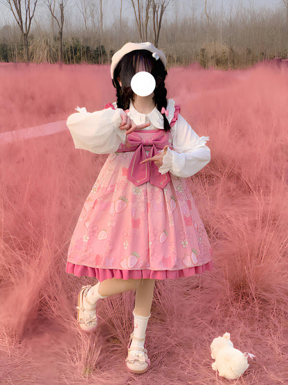DMFS Lolita - Sweet Lolita Blouse Double-layered Puff Sleeves Lolita Shirt