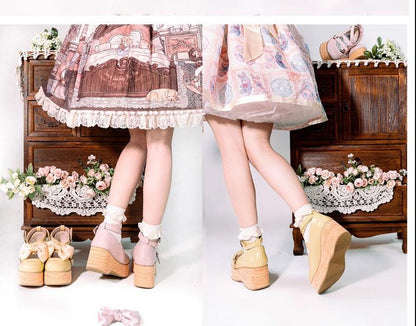 MODO - Multicolors Sweet Lolita Bow Platform Shoes