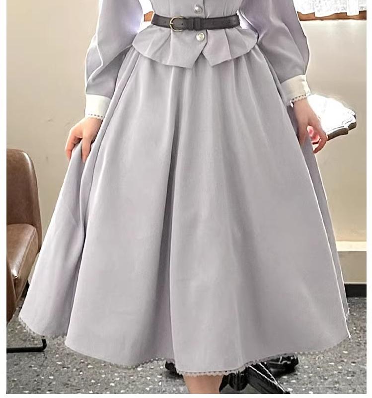 Sweet Wood - Daily Lolita Skirt Set Long sleeve Coat Dress Set