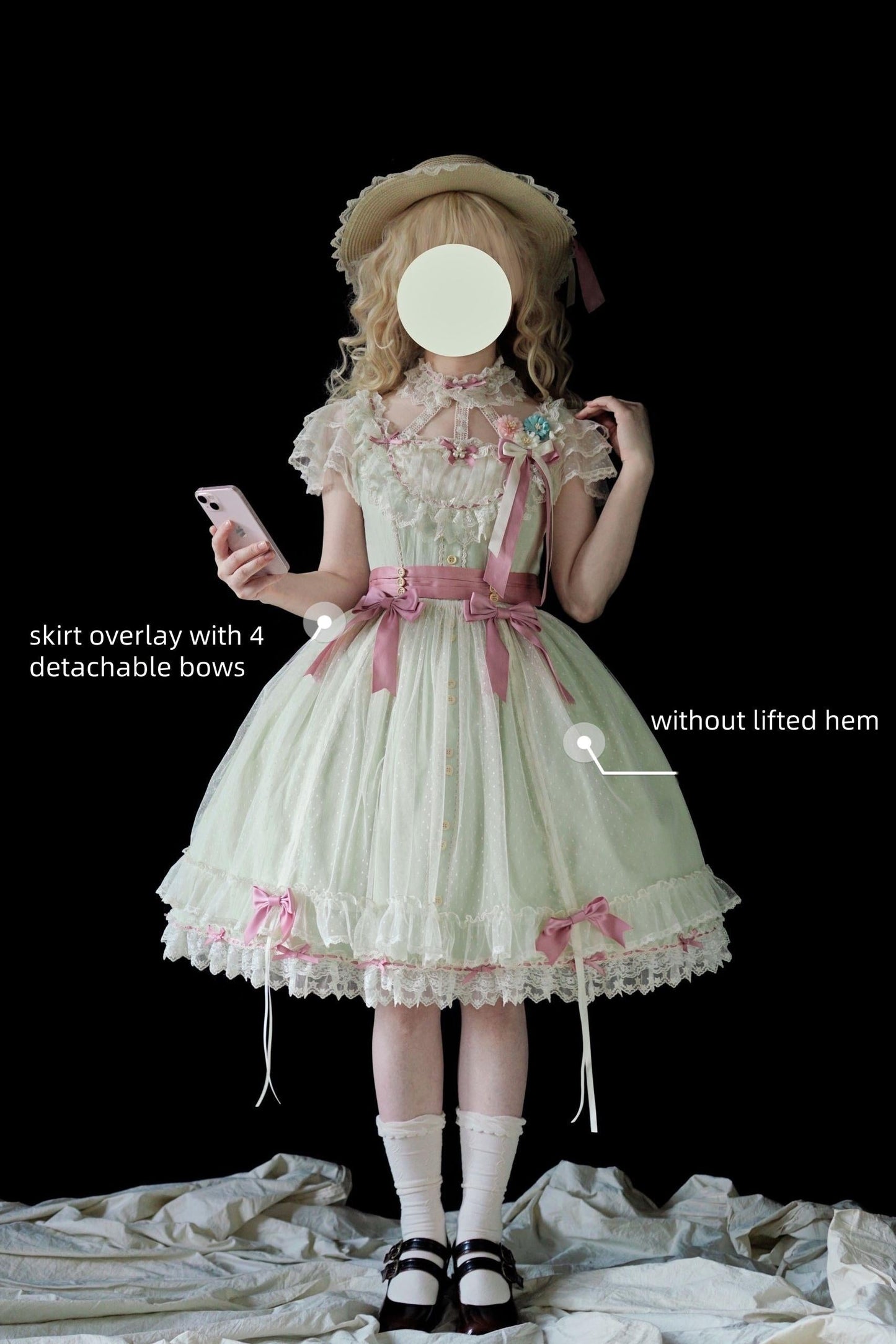 Uncle's Workshop - Fluttering Cherry Spring Strings - Cotton Sweet Lolita JSK Dress