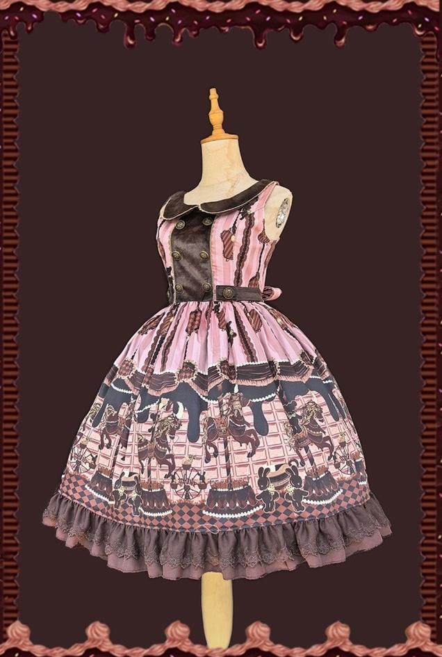 Infanta - Chocolate Carousel - Peter Pan Collar Old School Lolita Jumper Dress