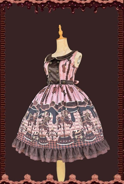 Infanta - Chocolate Carousel - Peter Pan Collar Old School Lolita Jumper Dress