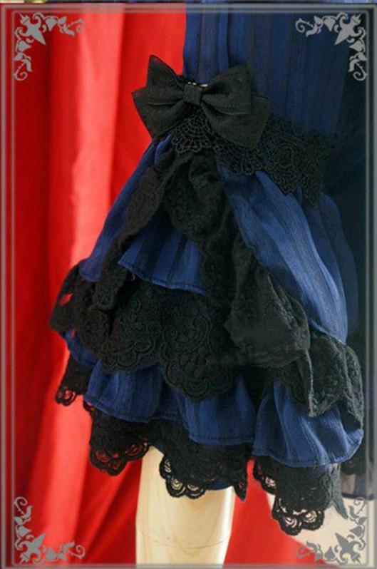 Strawberry Witch - Flower Wedding White Dark Blue Blouse