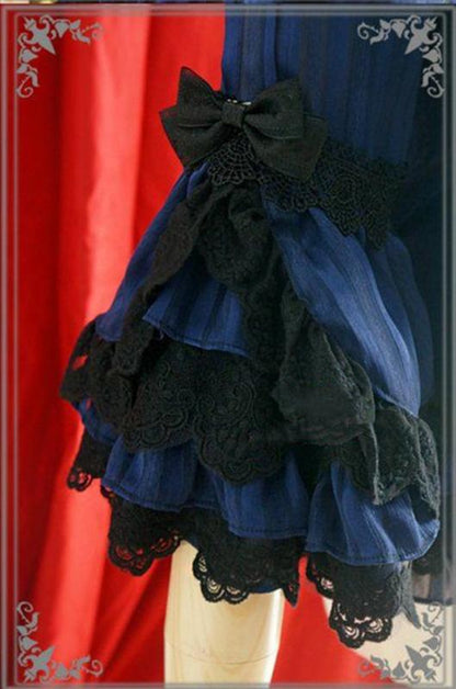 Strawberry Witch - Flower Wedding White Dark Blue Blouse