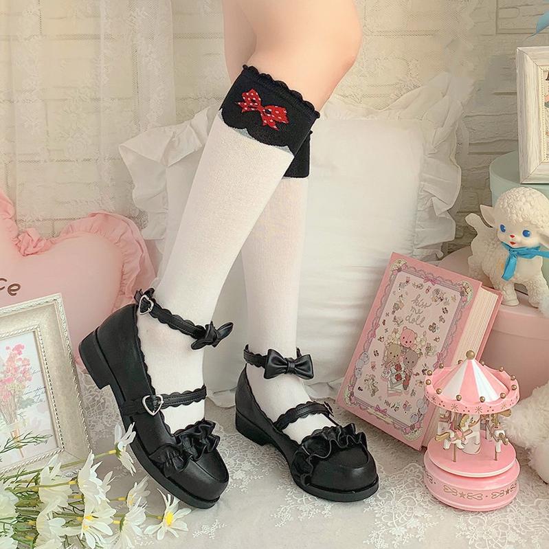 Sheep Puff - Mei Lulu - Lolita Japanese Lace Single Shoes
