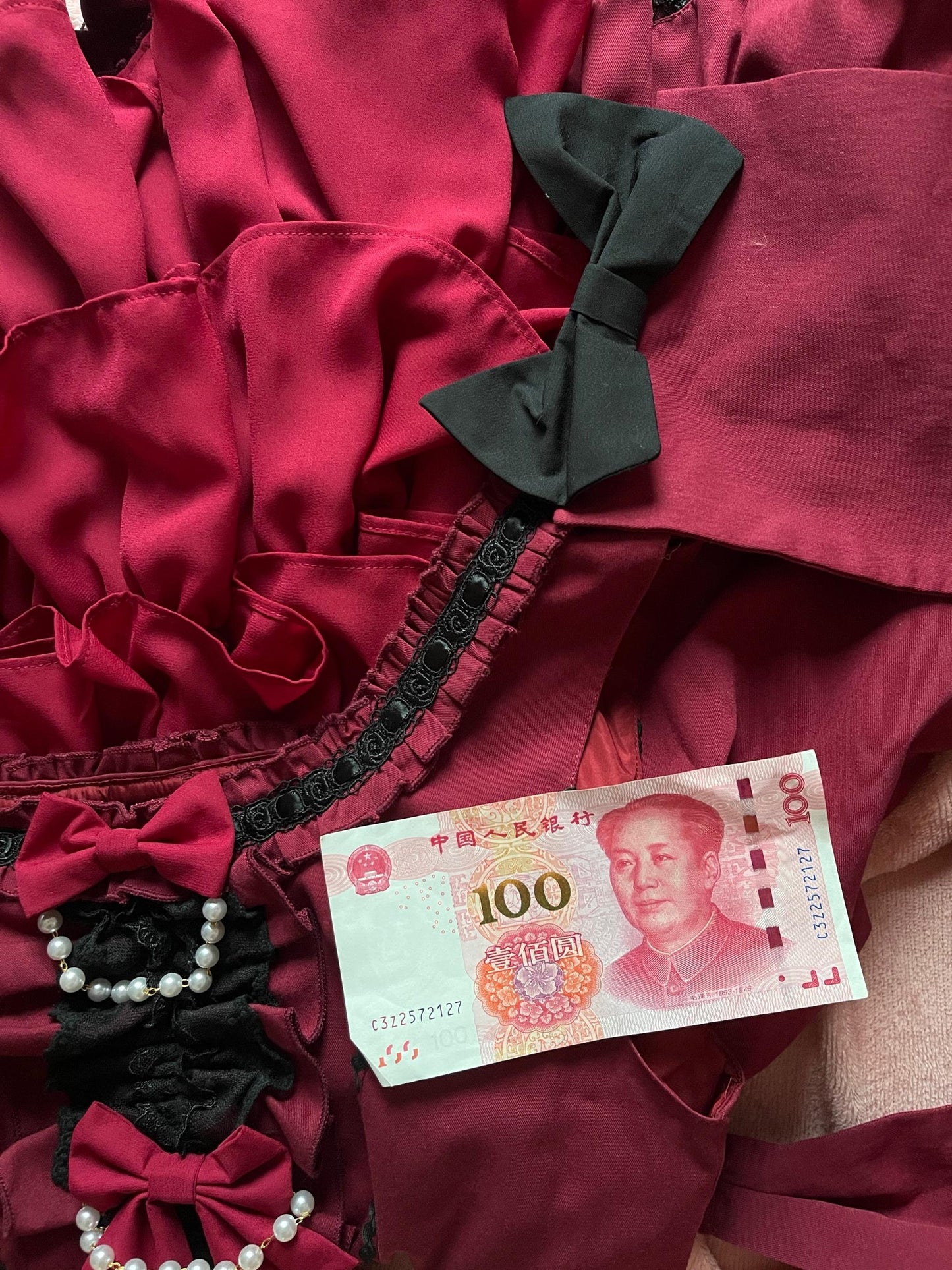 Catlow Rabbit - Black Lolita Doll OP/JSK with Adjustable Elasticity