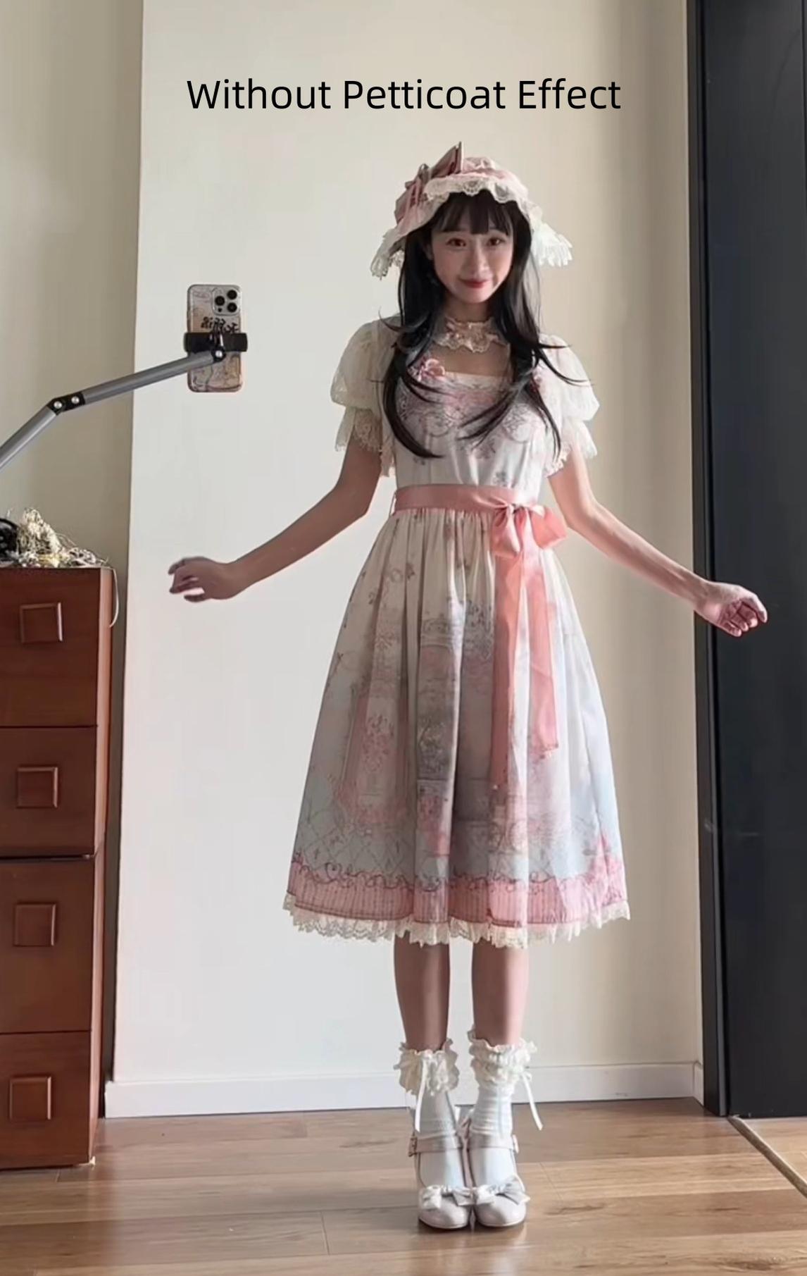 Moon River - Swan Lake Mirror - Pink Sweet Lolita Print JSK Dress