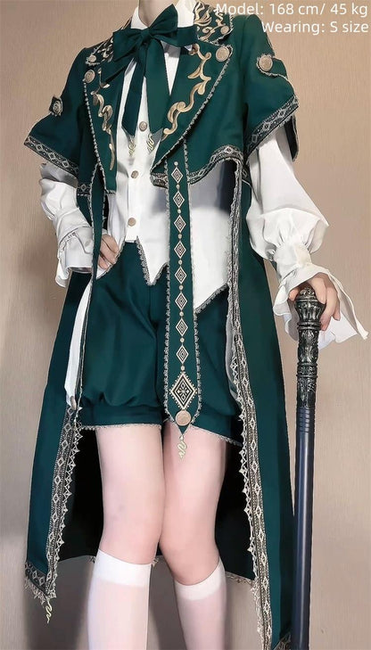 Letters from Unknown Star - Divine Envoy - Ouji Lolita Shorts Suit Military Lolita Coat and Shirt
