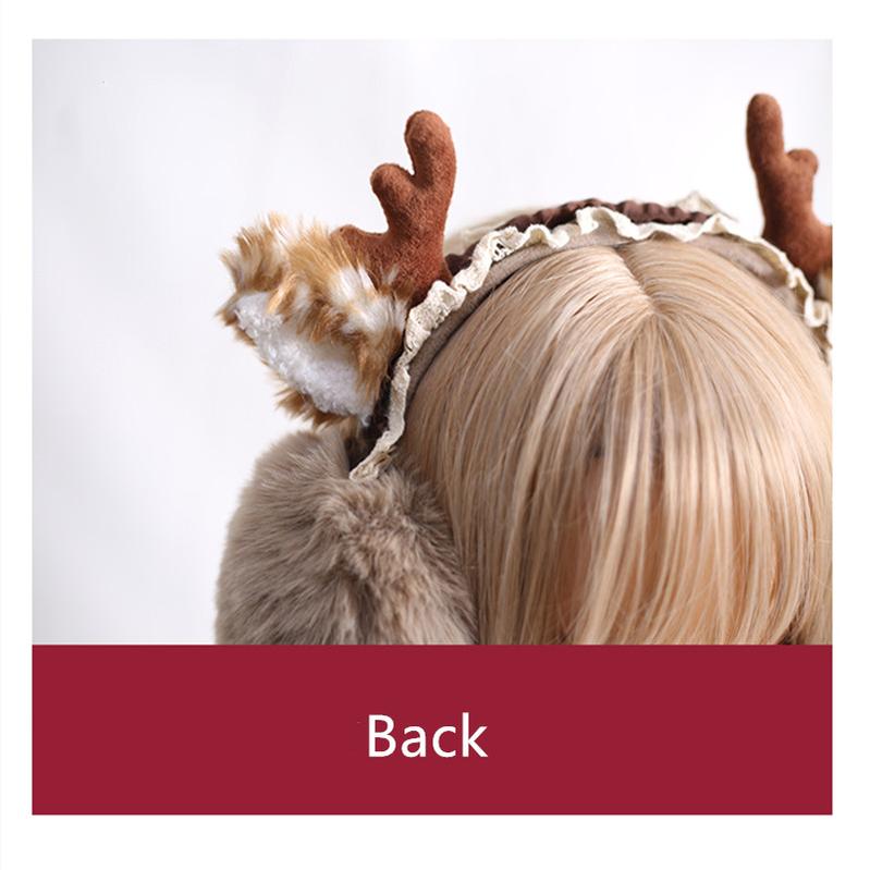 Xiaogui - Christmas Foldable Antlers Earmuffs Lolita KC