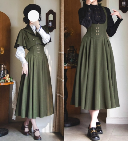 Forest Wardrobe - Vintage Lolita Fishbone Halter SK, Autumn Jacket