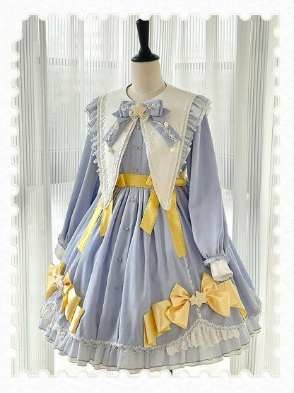 Forest Fluorescent Carps - Sleep Star - Sweet Lolita OP Dress, Long / Short Sleeve