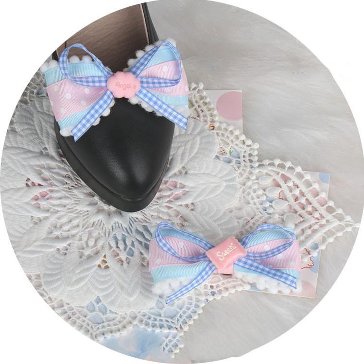 Manmeng - Pink and Blue Sweet Lolita Bow Headwear